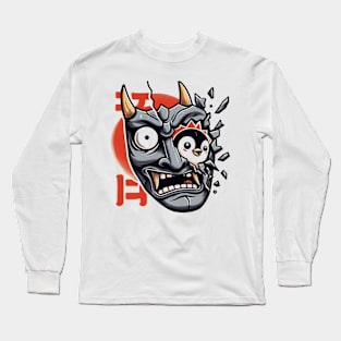 Oni Mask Penguin Long Sleeve T-Shirt